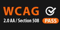 WCAG 2.0 AA / Section 508 PASS accessibility compliance badge